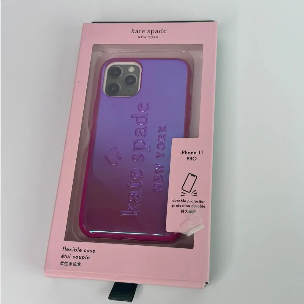 Kate Spade Baja Rose Iridescent iPhone 11 PRO Case Kate Spade Logo